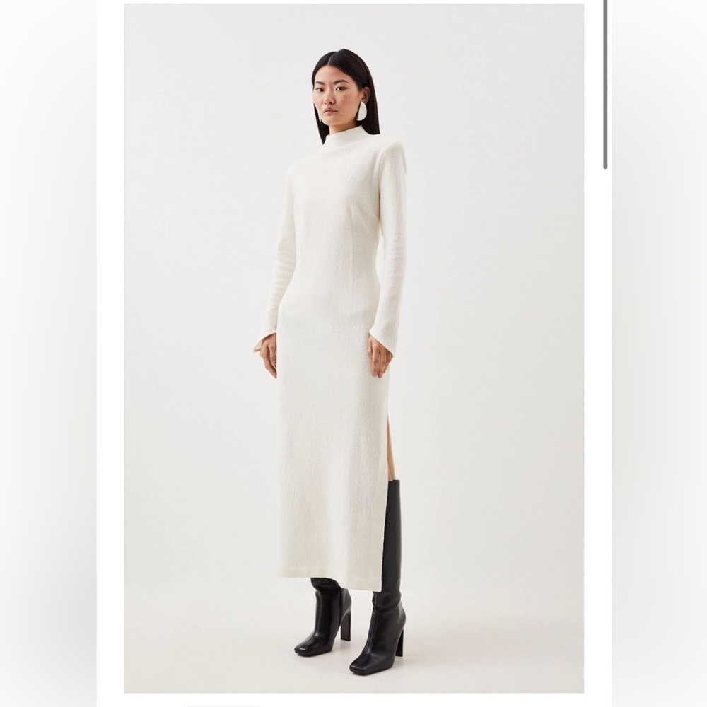 Karen Millen Wool Funnel Neck Dress NWT